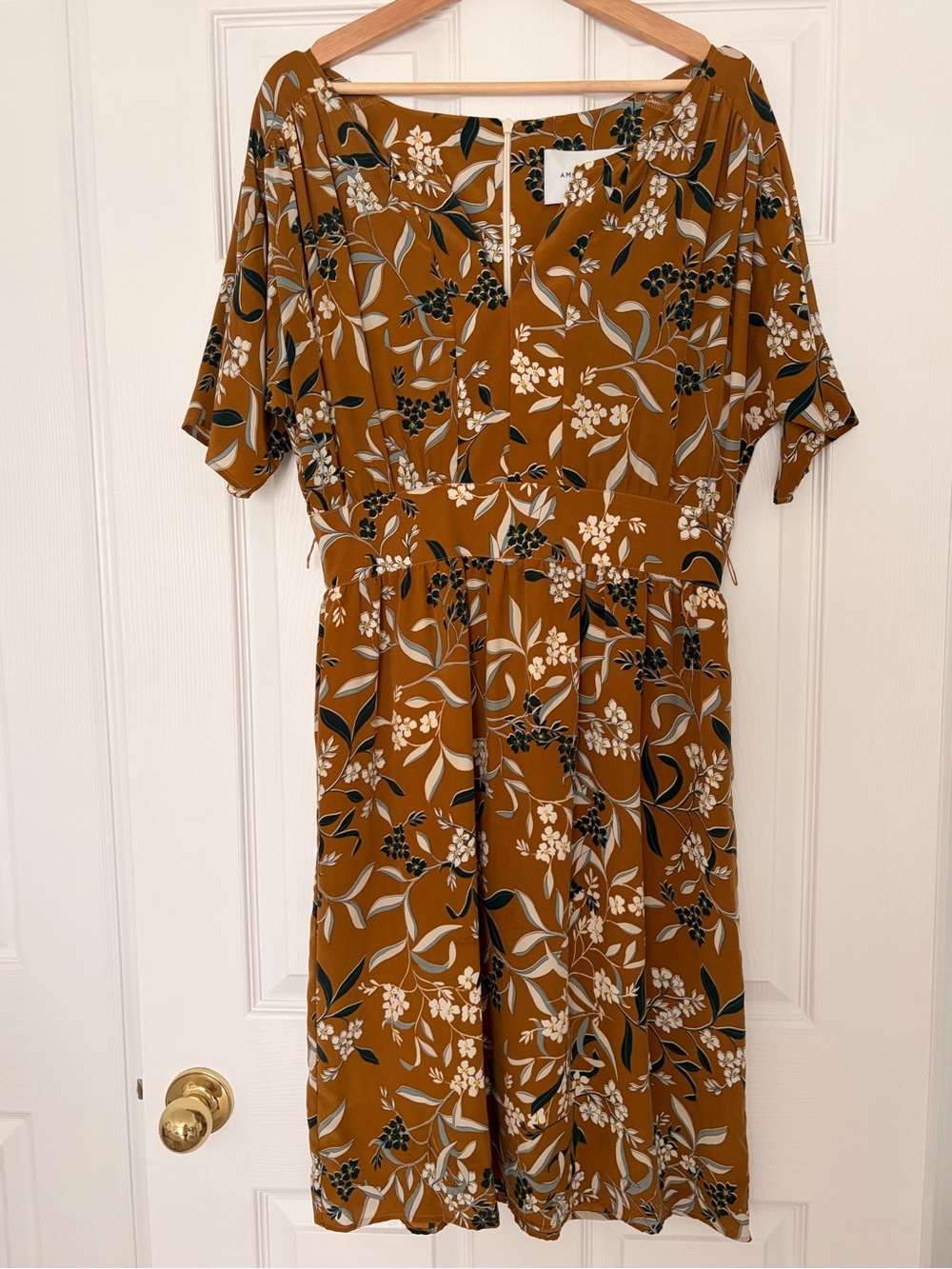 Amour Vert Mustard Floral Midi Dress